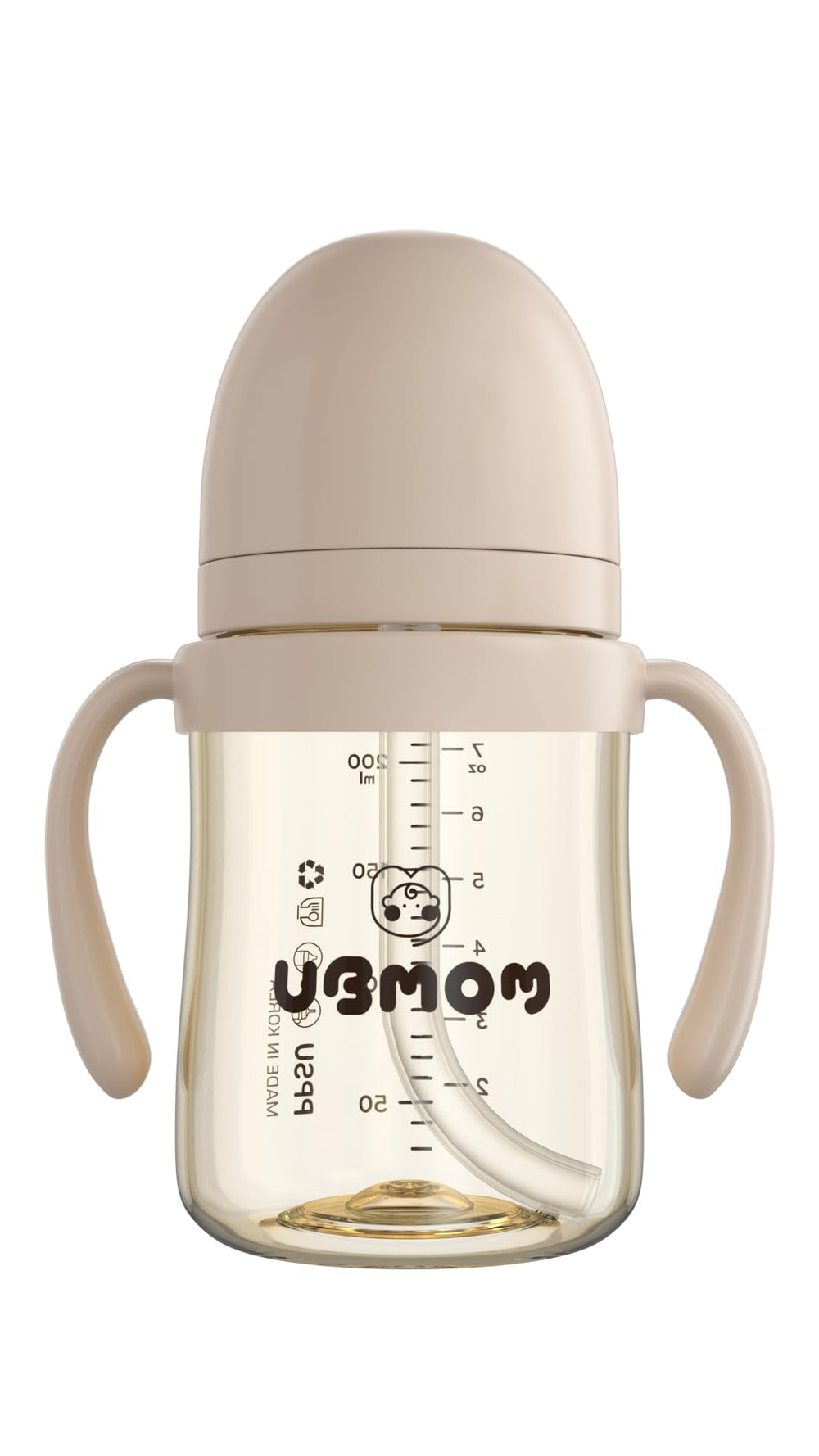 UBMOM No-Spill Sippy Cup rotating handles provide easy grip for toddlers.