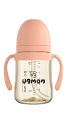 UBMOM No-Spill Sippy Cup straw assembly demonstrates flexible straw and compatible backflow disk.