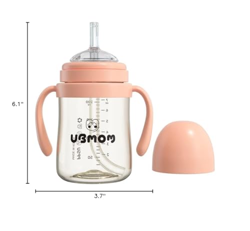 UBMOM Sippy Cup easy-clean design and dishwasher-friendly parts.
