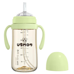 UBMOM sippy cup melon front view for mess-free meals