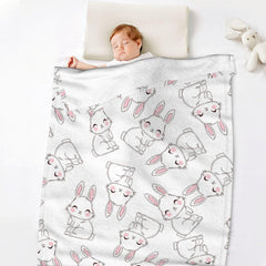 ubnlkto Bunny Easter Blanket folded close-up fleece texture for softness