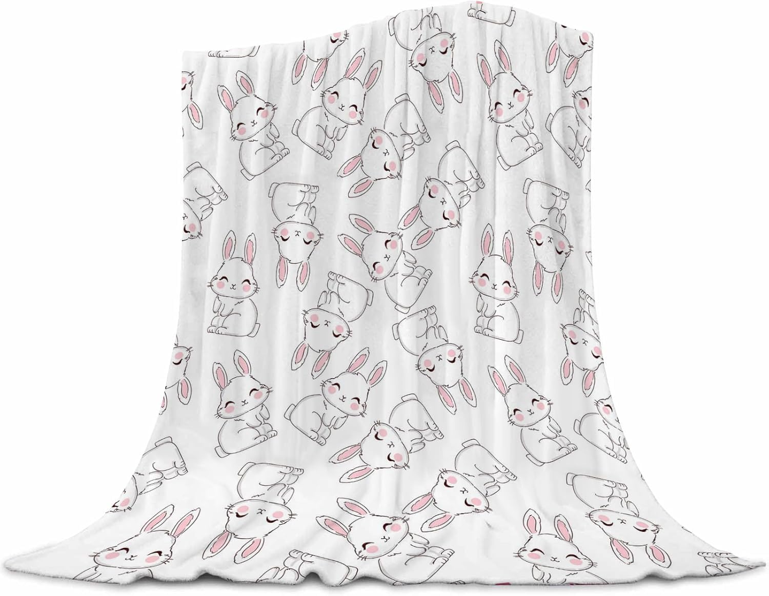 ubnlkto Bunny Easter Blanket front view ideal for newborn comfort