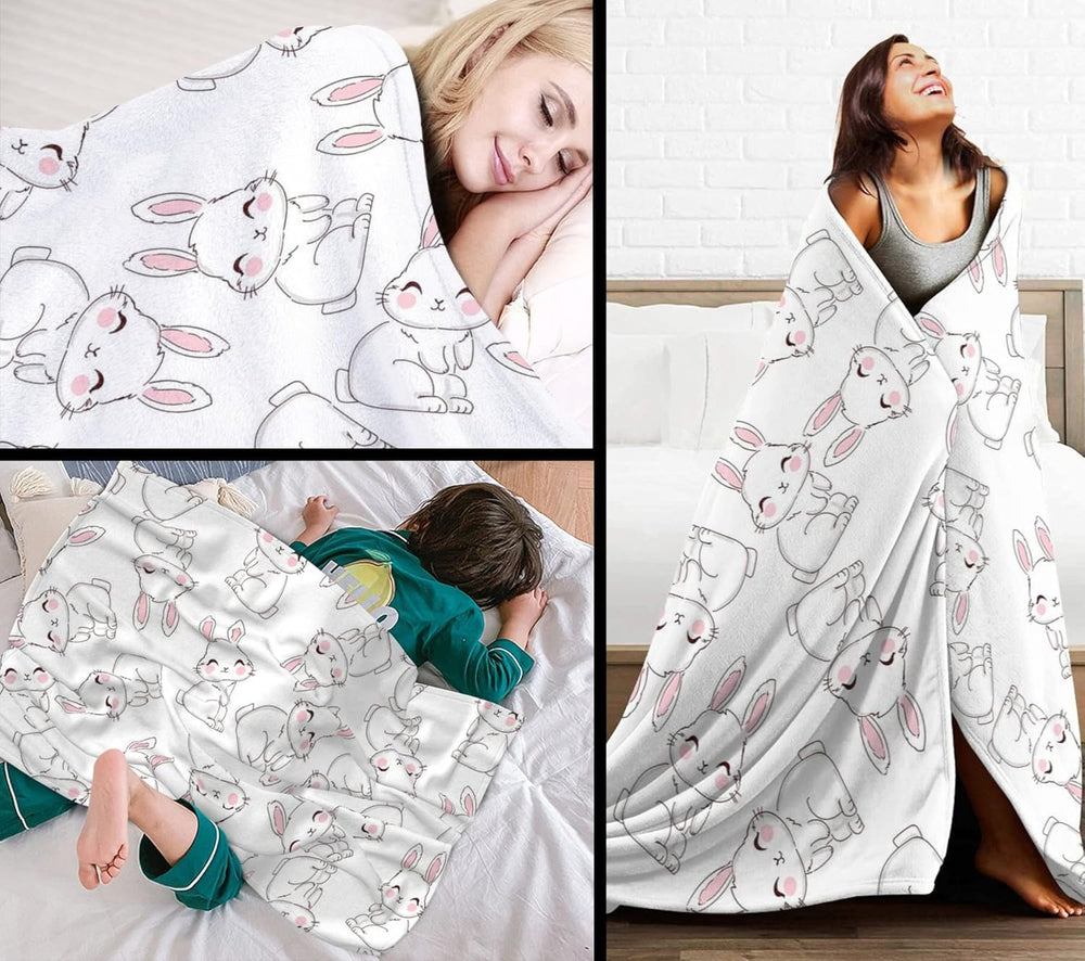 ubnlkto Bunny Easter Blanket gift-packaging ready for baby showers or Easter baskets