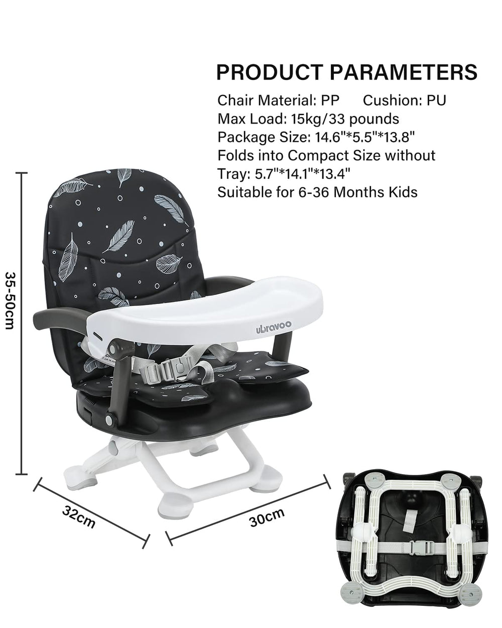 UBRAVOO family mealtime with booster seat promotes independent eating.