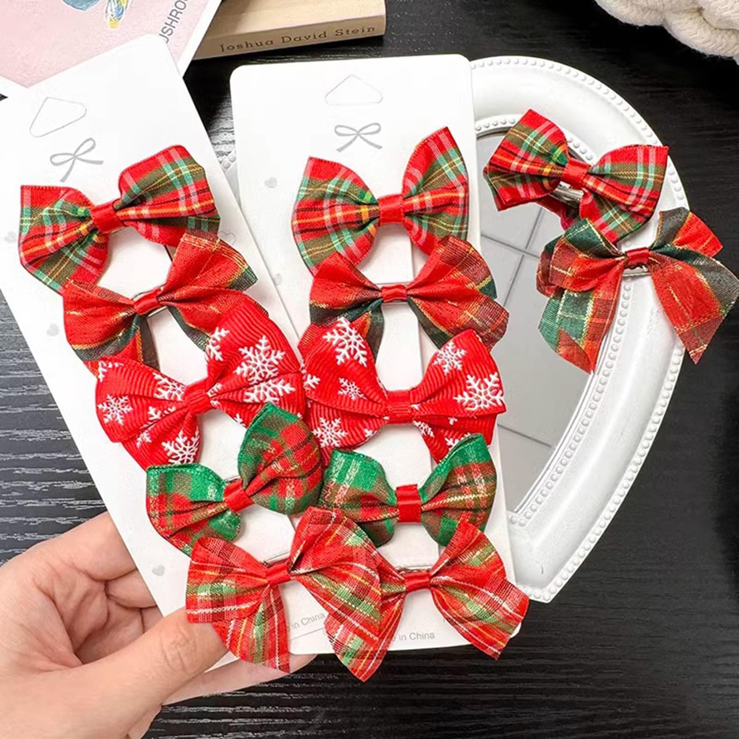 UCCASA pearl-decor bow clip closeup highlights chic detailing for refined party looks.