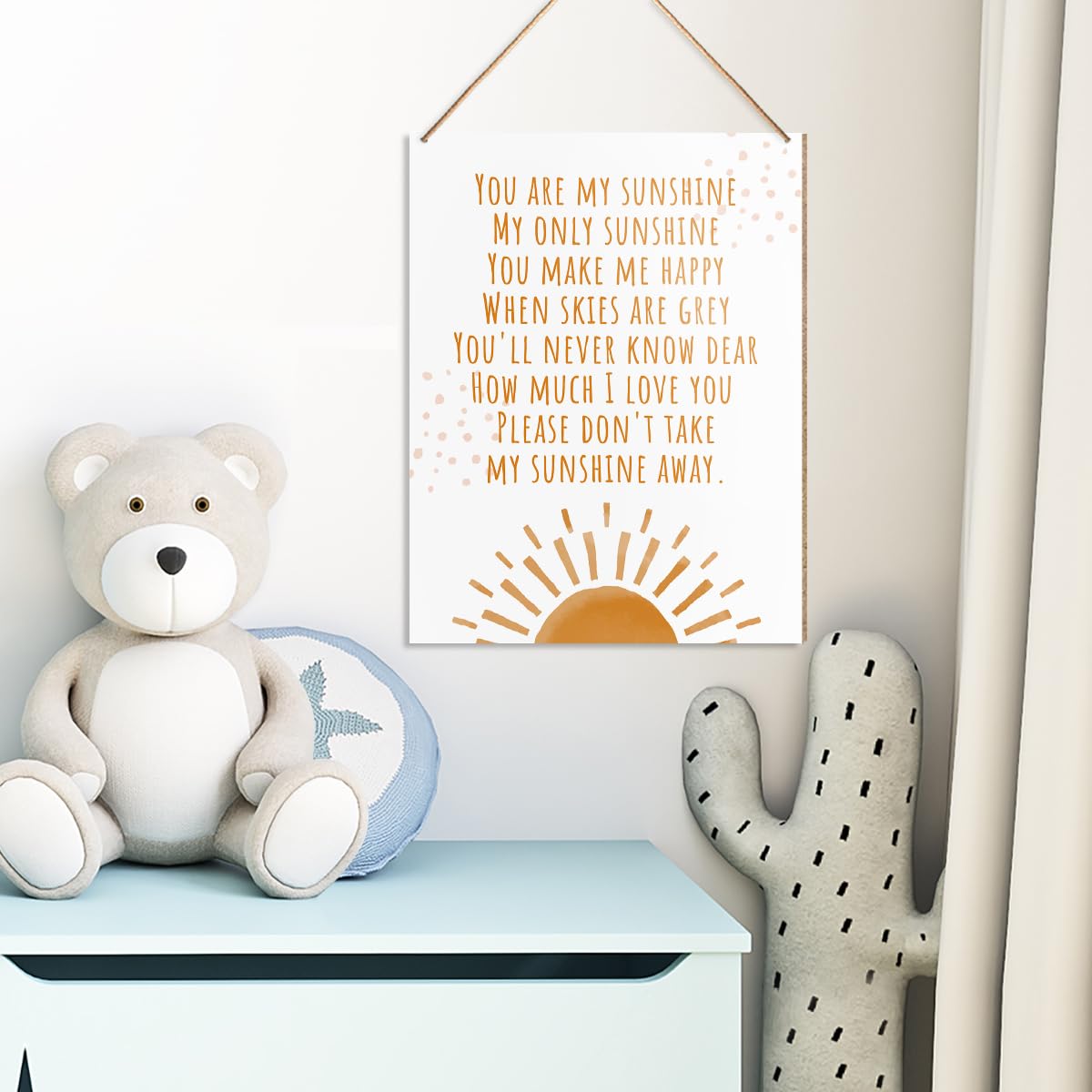UDNADKEX boho nursery wall sign Easy Hang Rope for quick setup
