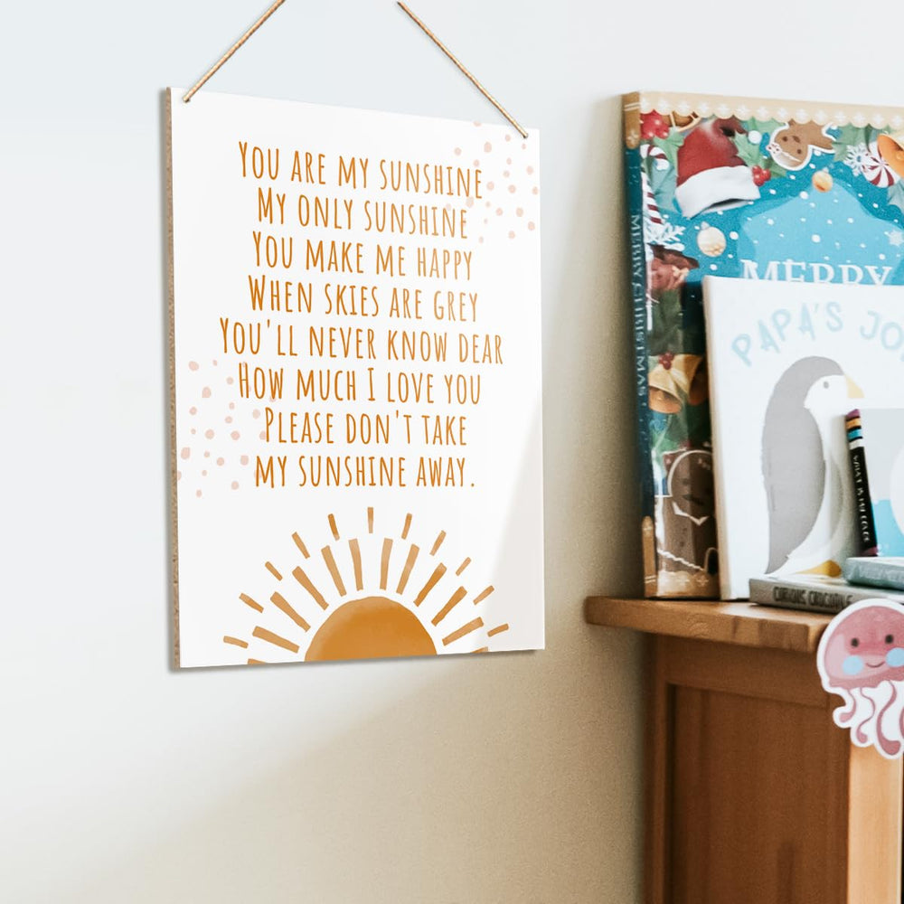 UDNADKEX boho wooden nursery wall sign with natural texture