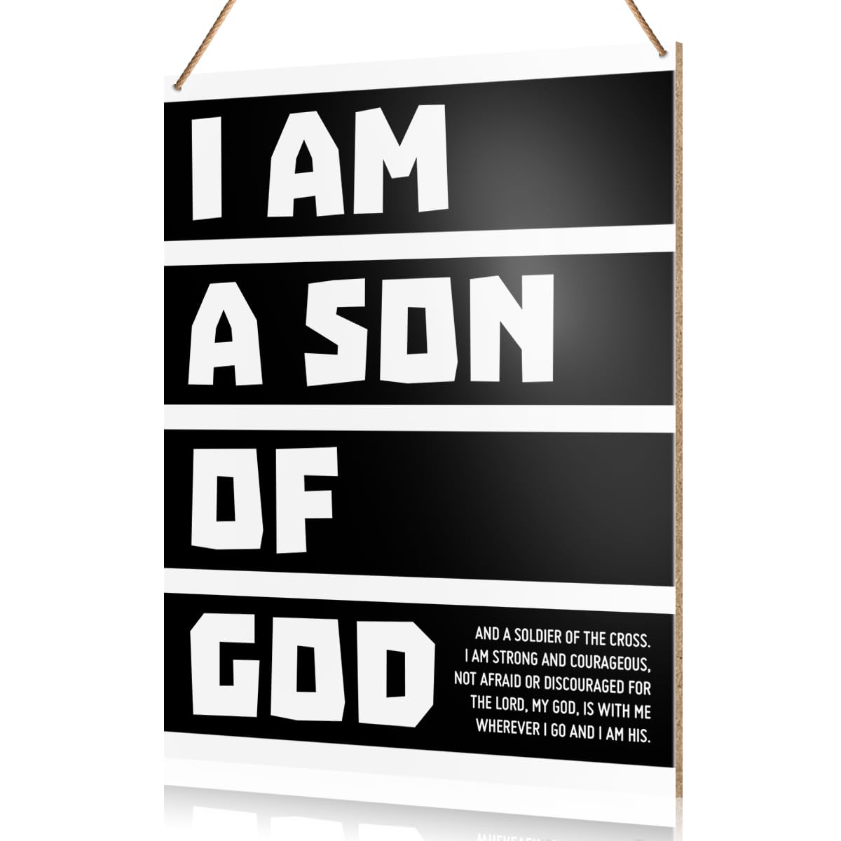 UDNADKEX wall sign closeup with wooden finish and scripture text for nursery decor