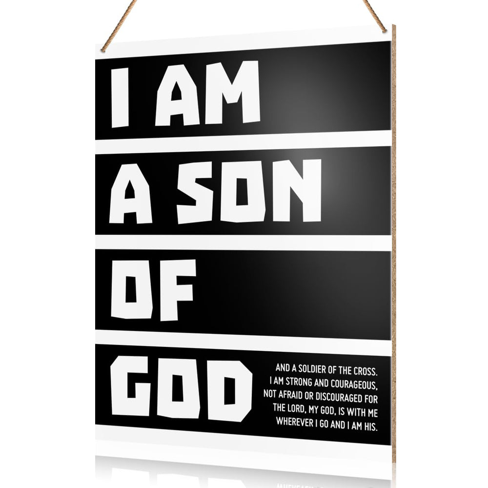 UDNADKEX wall sign closeup with wooden finish and scripture text for nursery decor