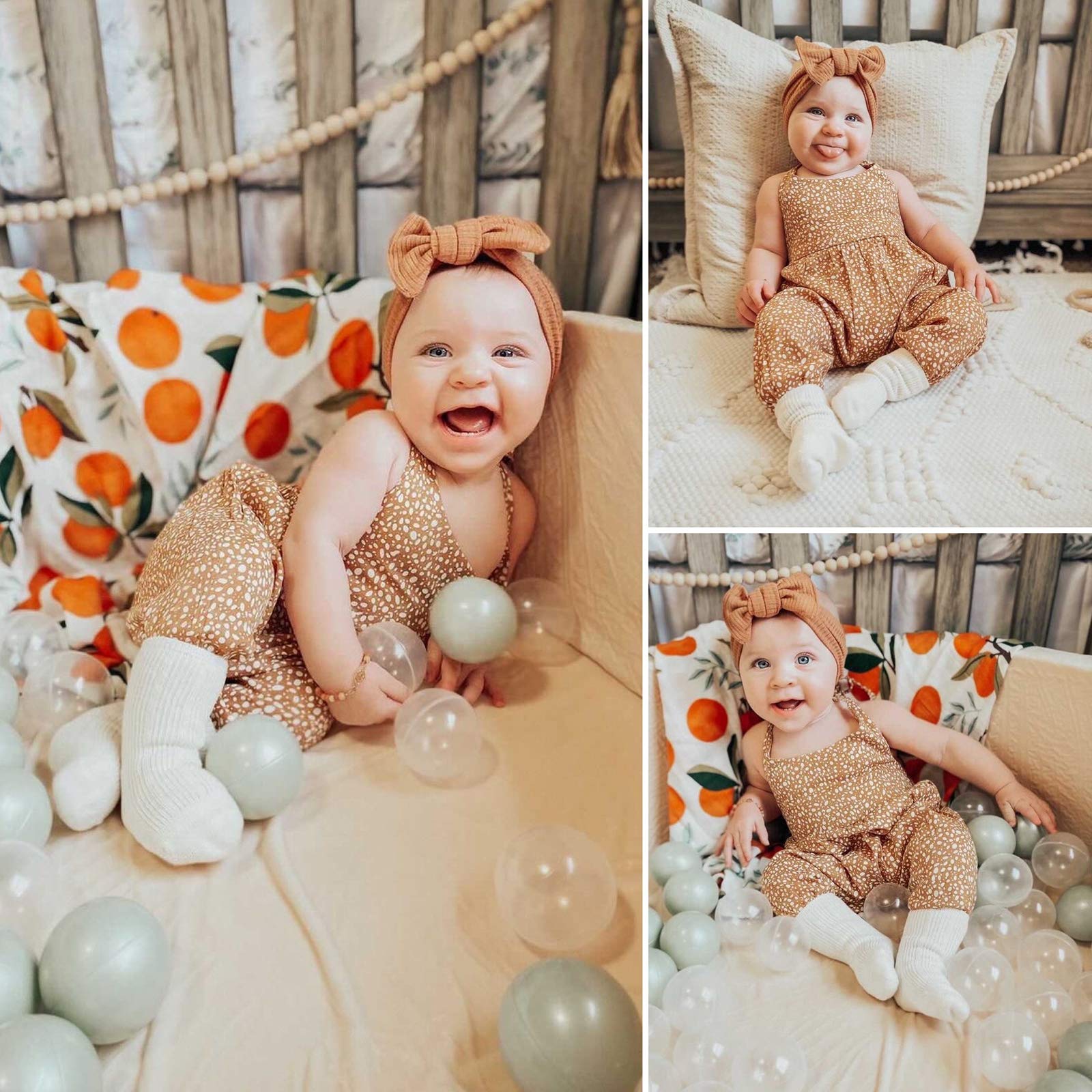 UeeSum tan headband bow pairs with autumn outfits and easy adjustability