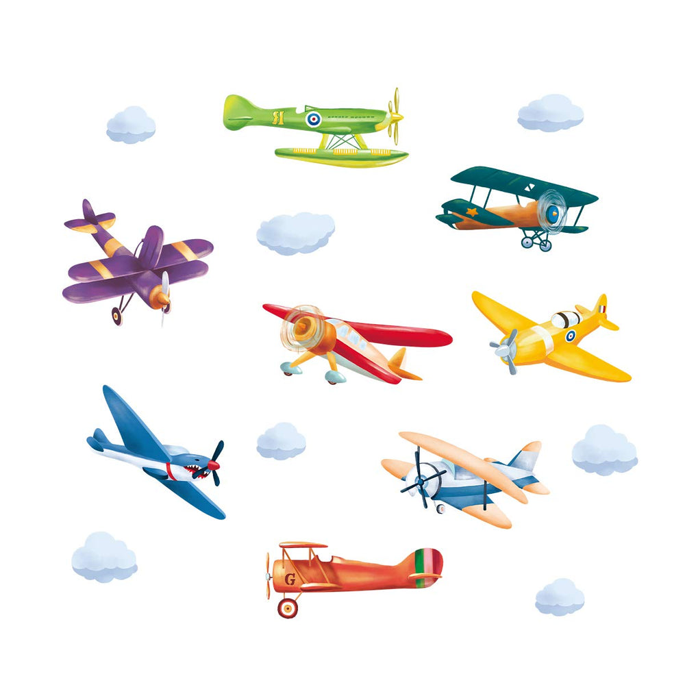 ufengke colorful airplane wall stickers biplane cluster for vibrant playroom decor