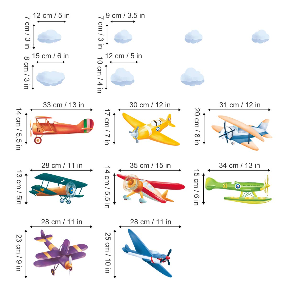 ufengke airplane decals removable wall decals residue-free removal keeps surfaces intact