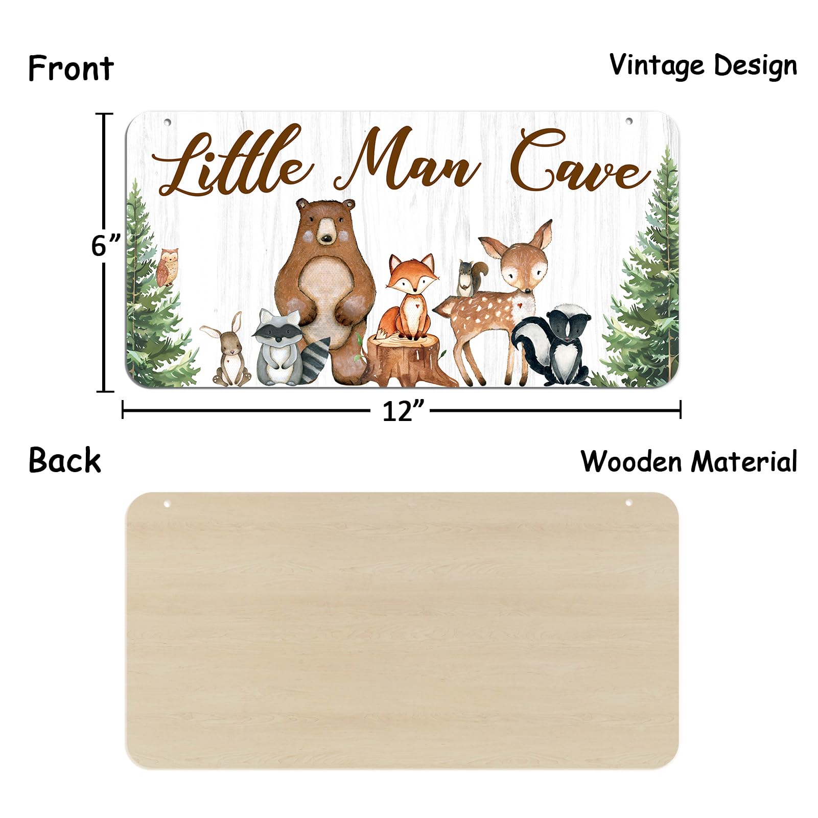 Uflashmi wood nursery wall decor 12x6 enhances toddler room aesthetics.