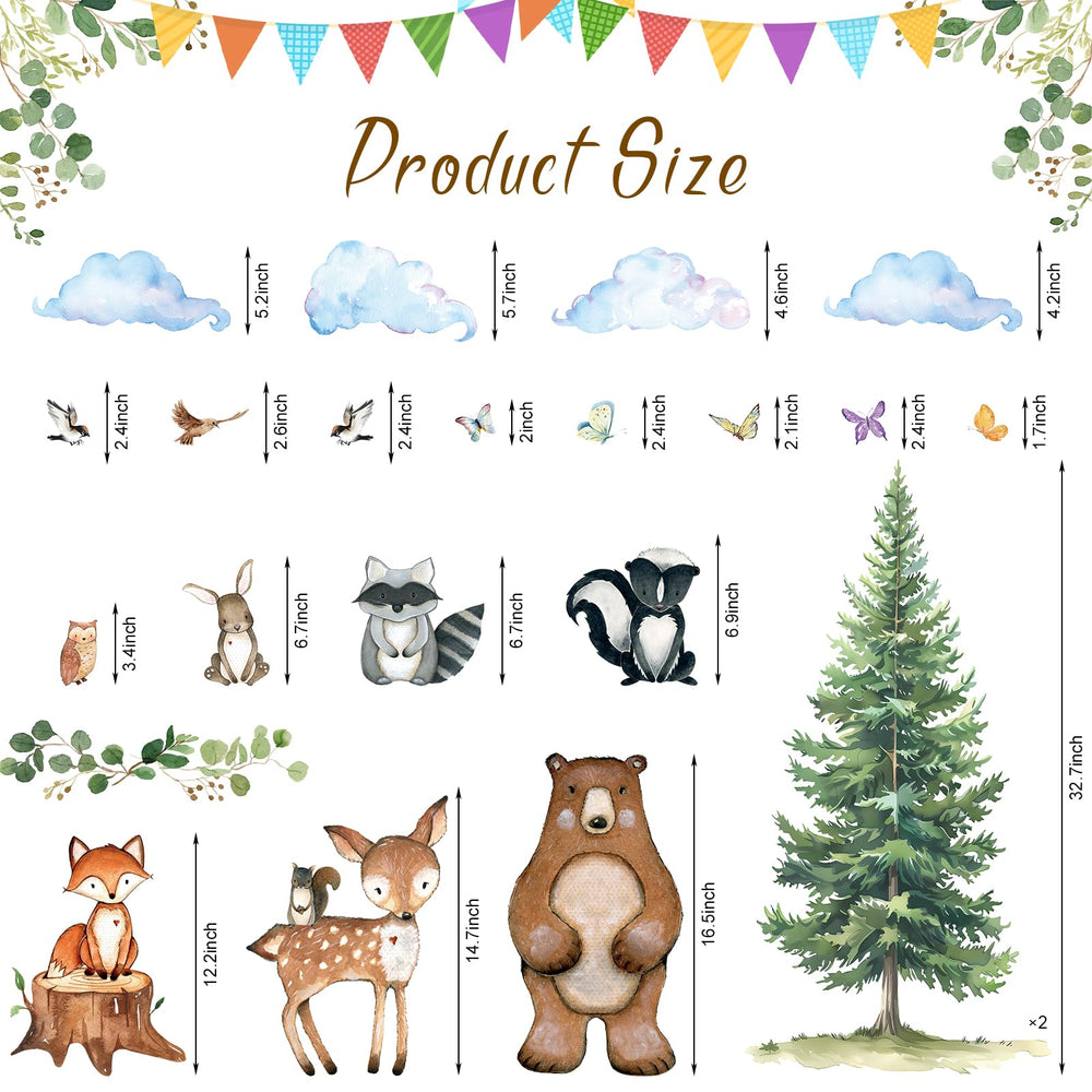 Uflashmi woodland animal nursery decal set featuring fox design