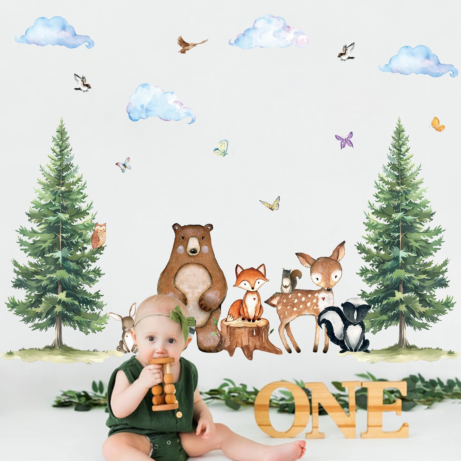 Uflashmi woodland owl wall sticker adds charm to nursery