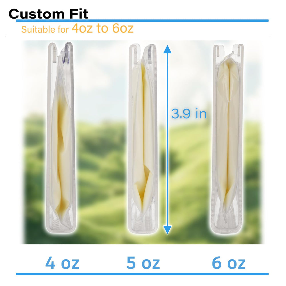 Ugotfeels-compatible 4-inch Lansinoh bags fit neatly in the system.