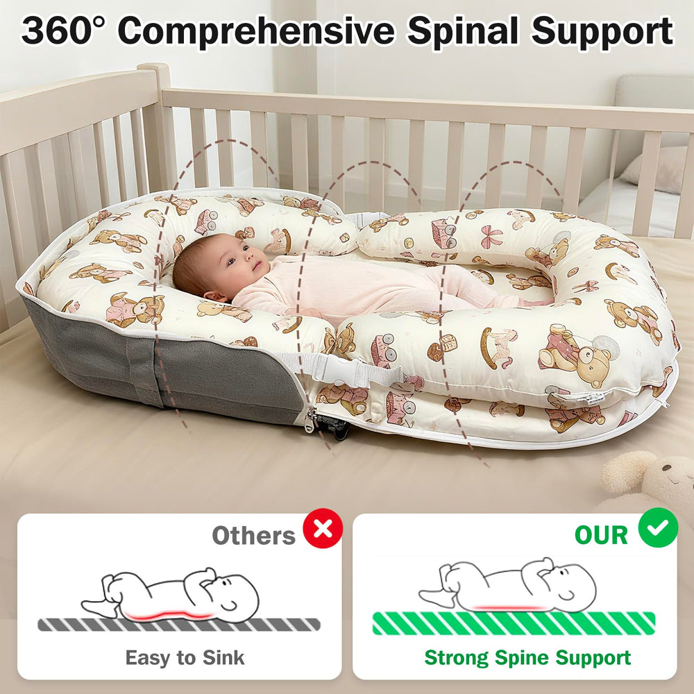 UGRASEA Baby Lounger breathable cotton fabric offers skin-friendly comfort.