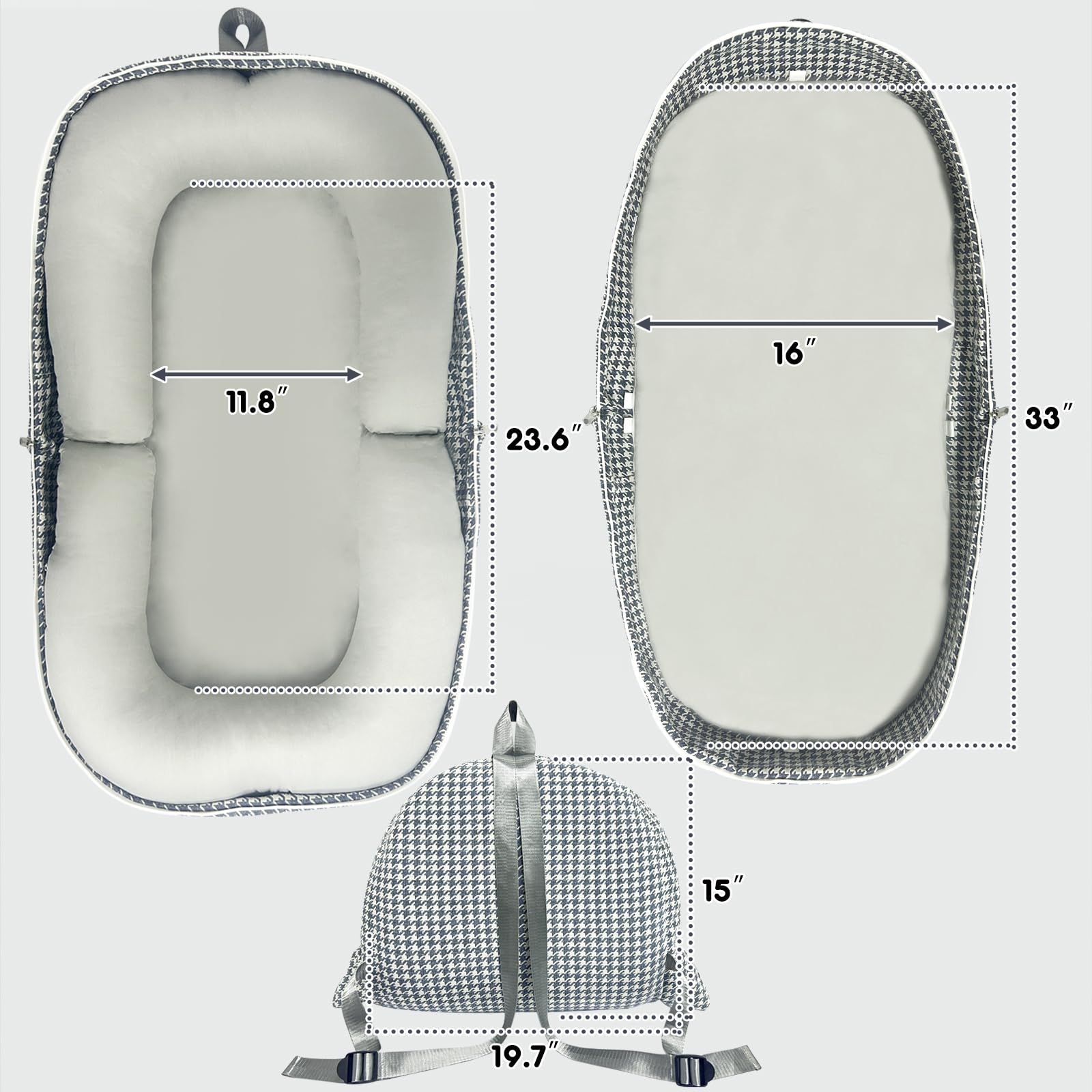 UGRASEA baby-lounger cotton-fabric close-up highlights skin-friendly material