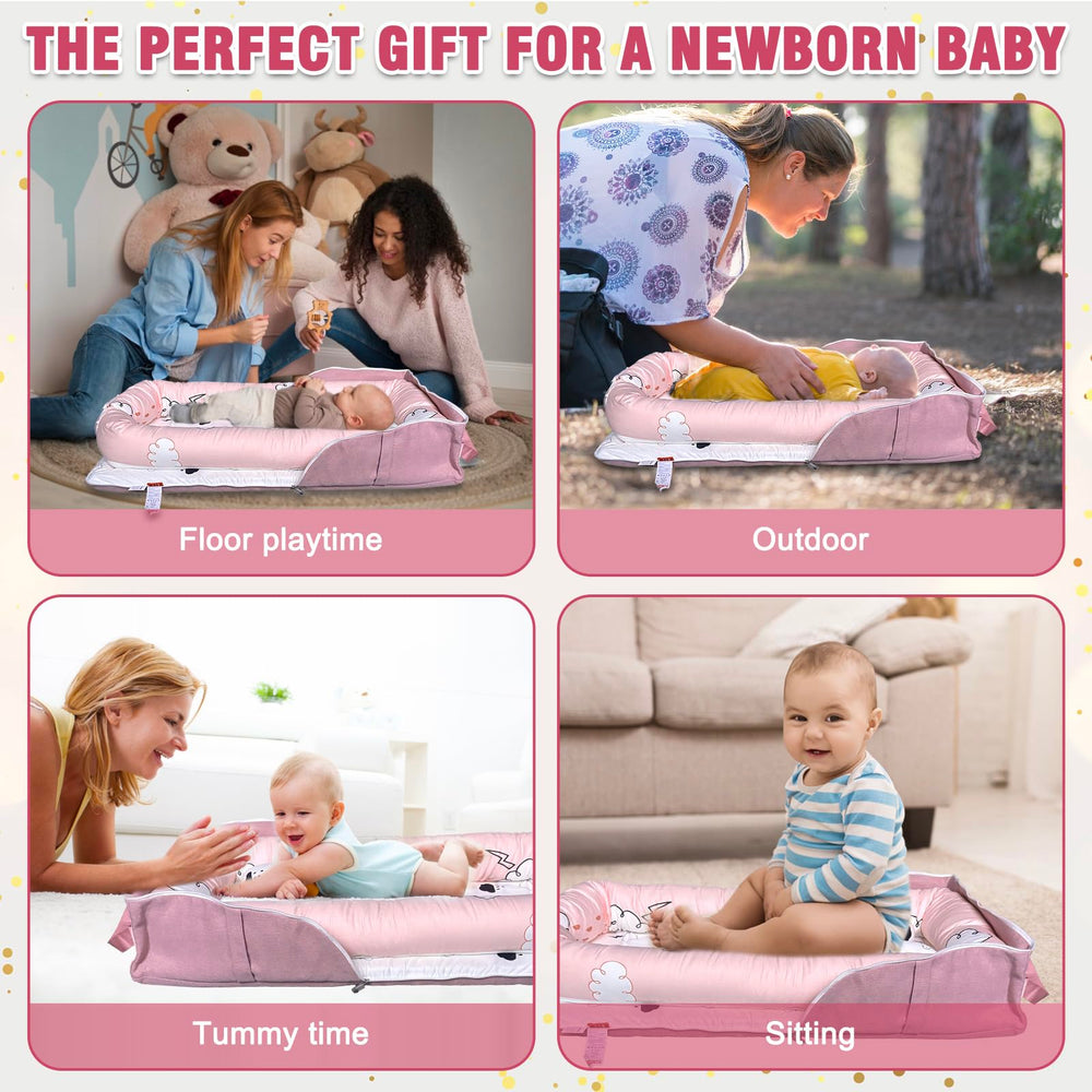 UGRASEA Baby Lounger easy-clean cover simplifies cleanup.