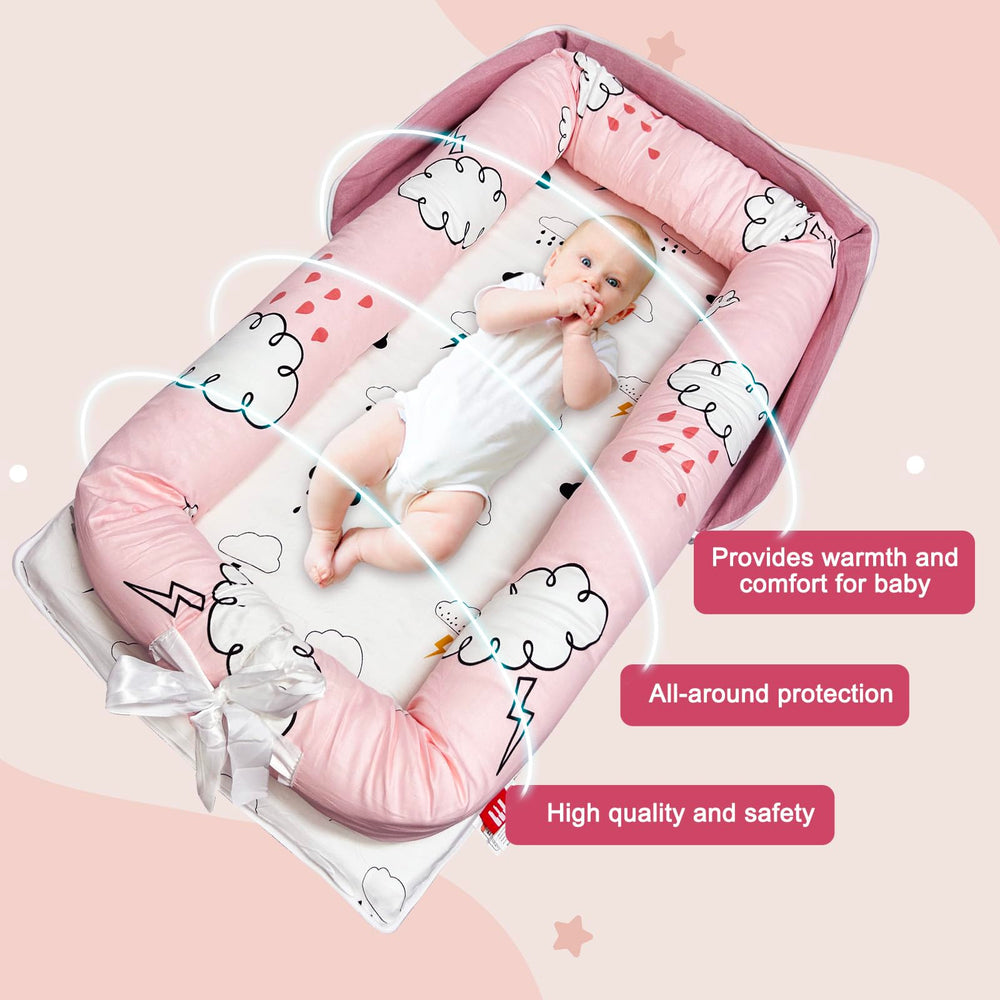 UGRASEA Baby Lounger interior storage keeps must-haves handy.