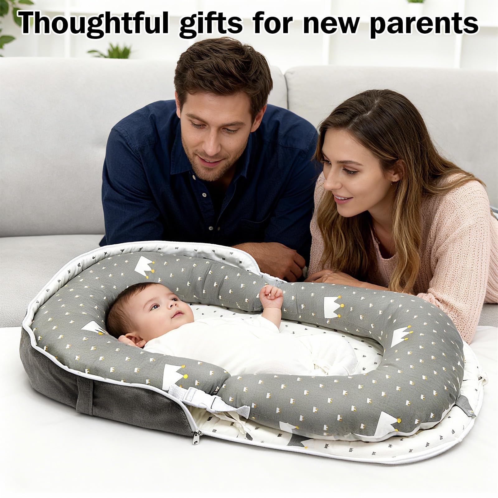 UGRASEA baby lounger removable cover machine-washable for easy cleaning