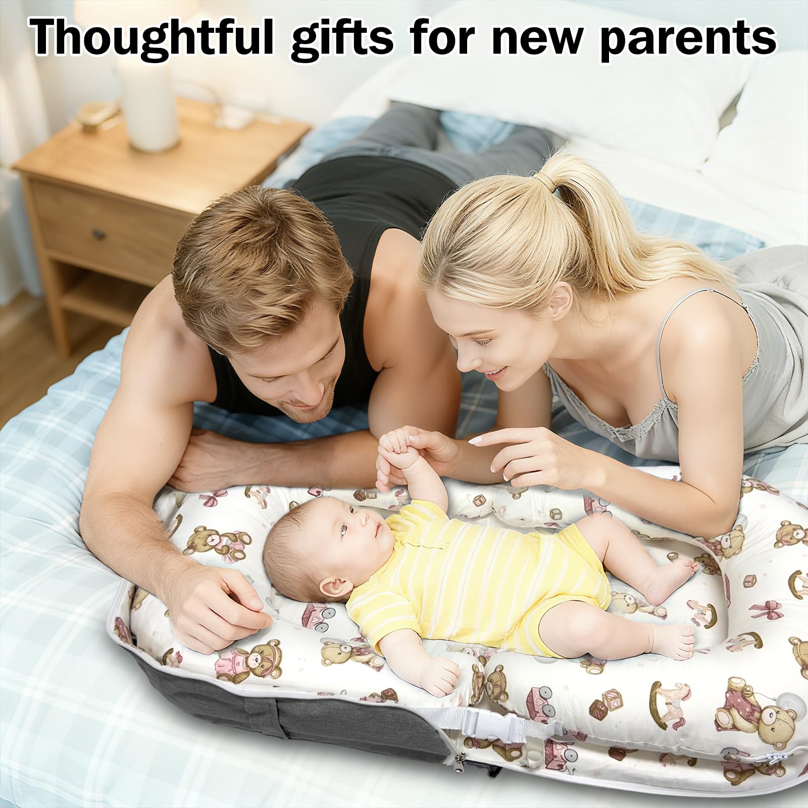 UGRASEA Baby Lounger in use as seat or changing cushion at home.