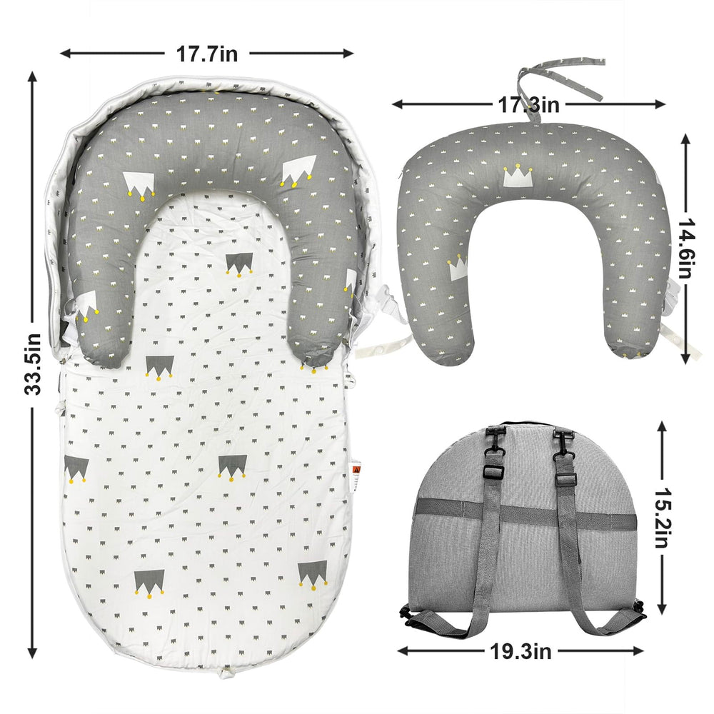 UGRASEA baby lounger open cover showing breathable cotton fabric for sensitive skin
