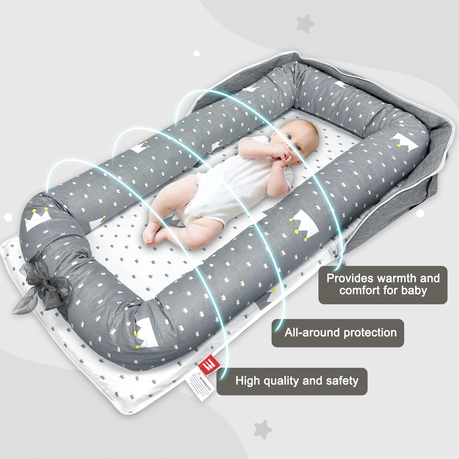 UGRASEA baby lounger portable for home and travel use.