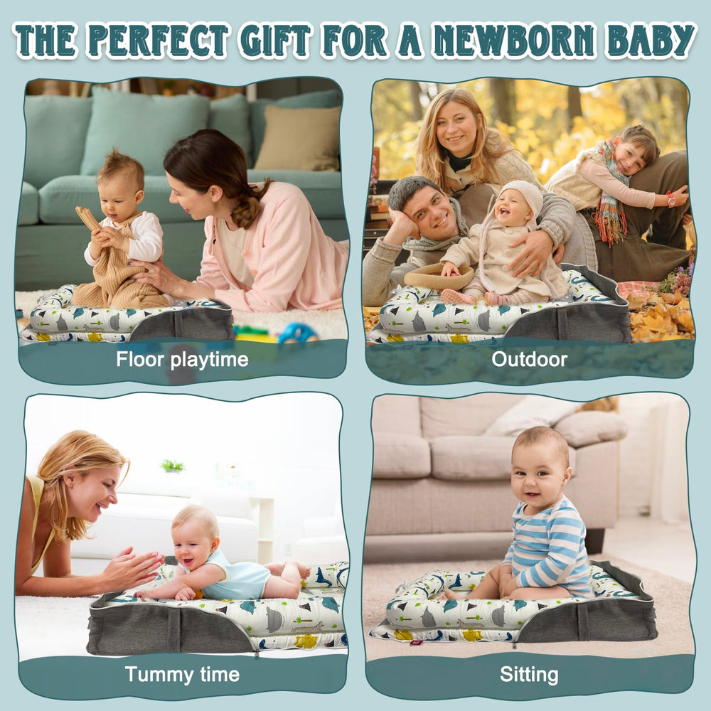 UGRASEA Baby Lounger on travel bag illustrates home-to-go convenience.