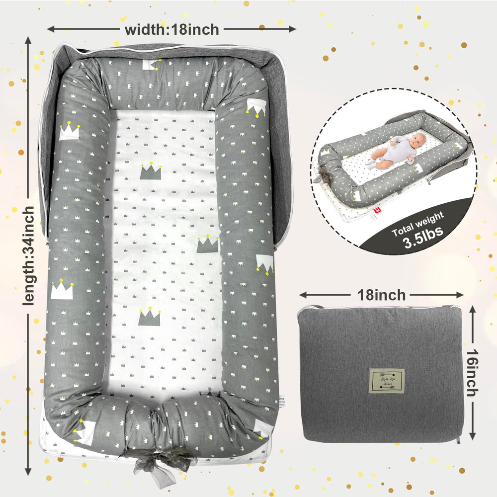 UGRASEA baby lounger wrap-around design creates a cozy, secure space.