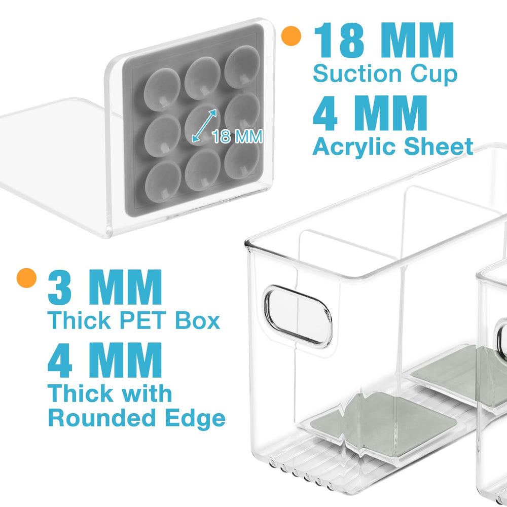 Ugotfeels container gray showing compatibility with Lansinoh and Medela milk bags.