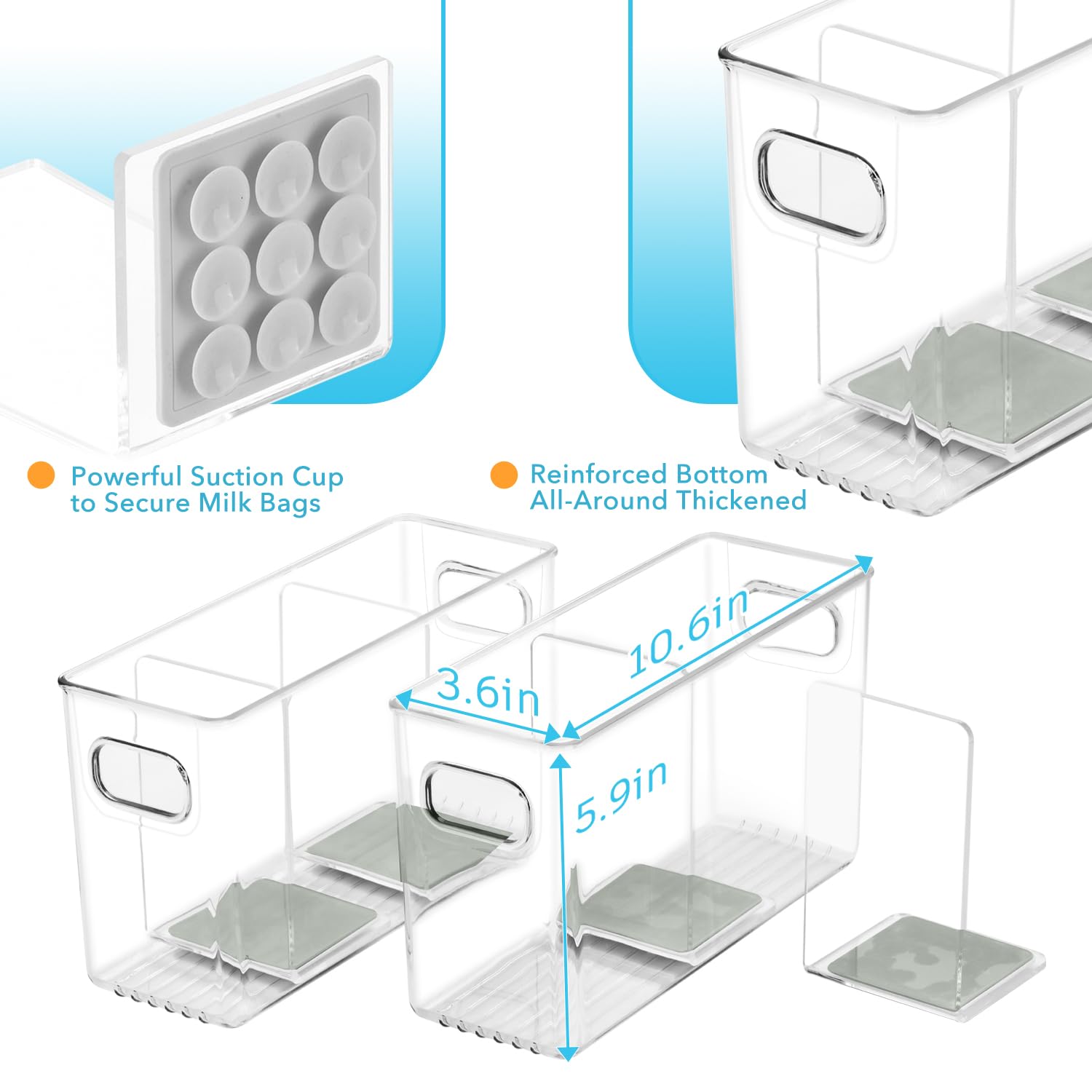 Ugotfeels gray storage container used in pantry for snacks and beverages.