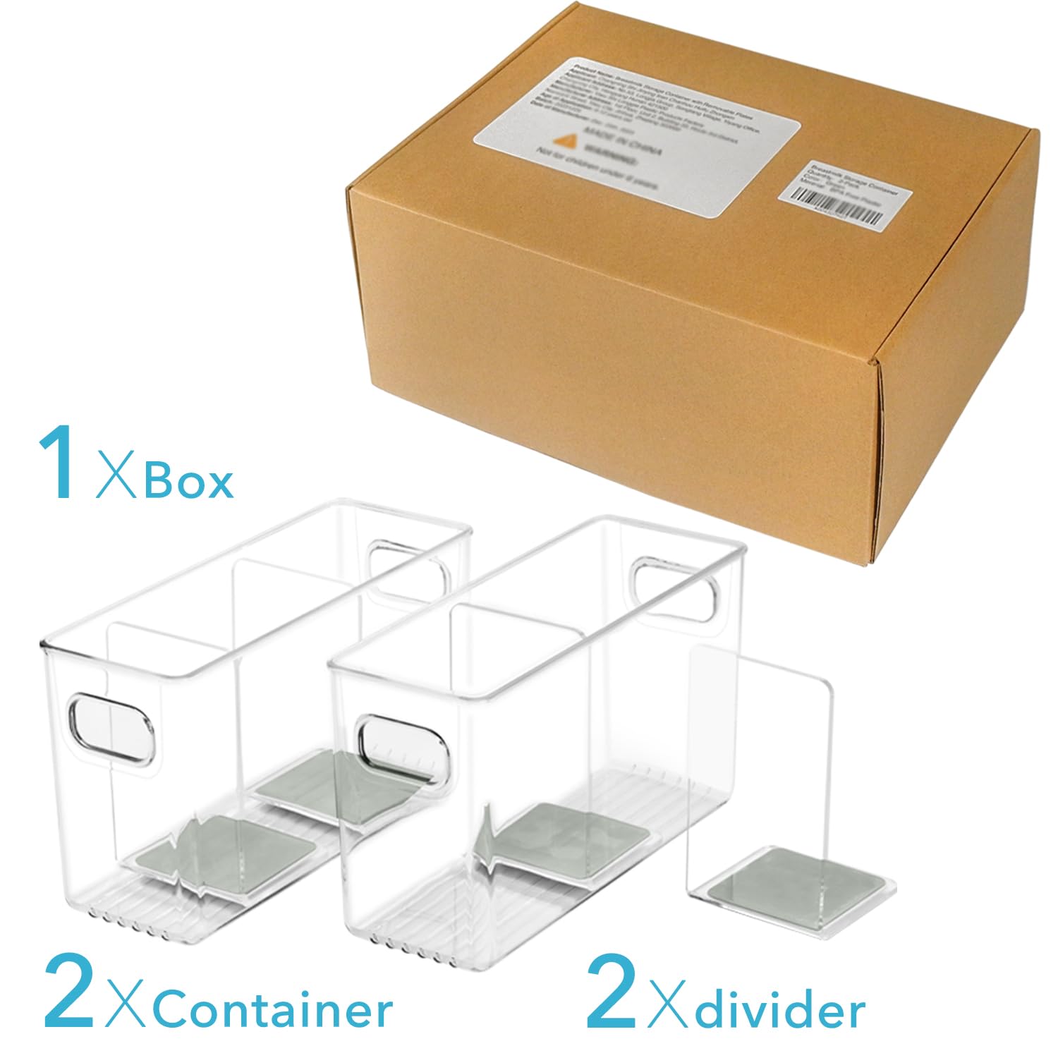 Ugotfeels gray storage container used for snacks and fruit organization.
