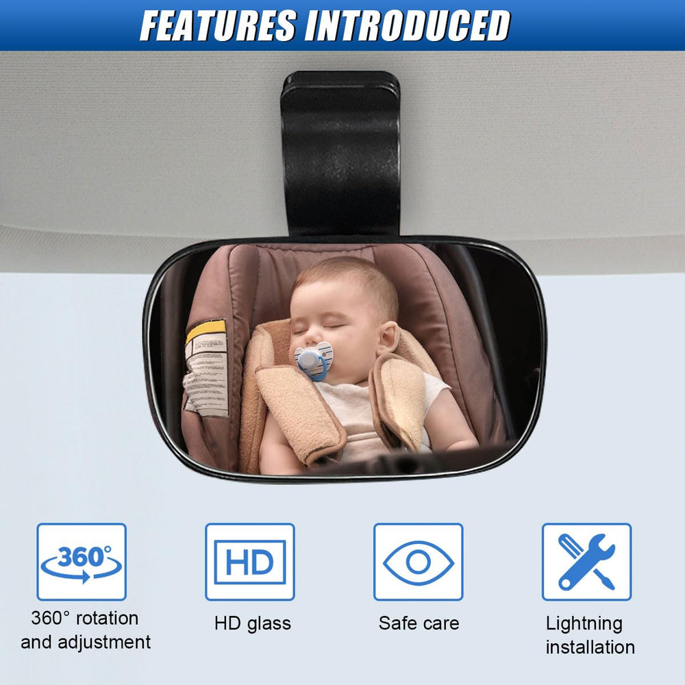 UHANBUT compact 3.53 x 2.24 inch mirror fits most vehicles.