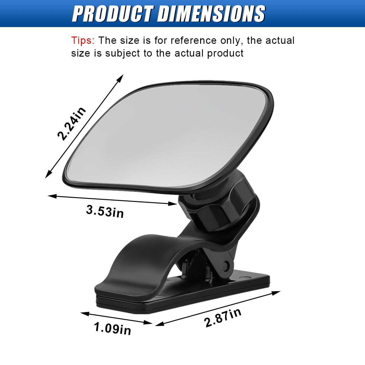 UHANBUT wide-angle convex mirror expands field of vision for easier driving.
