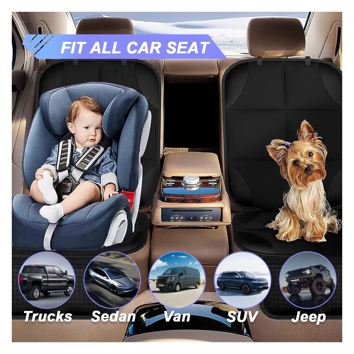 UHANBUT car seat protector fits most vehicles for front or rear seats