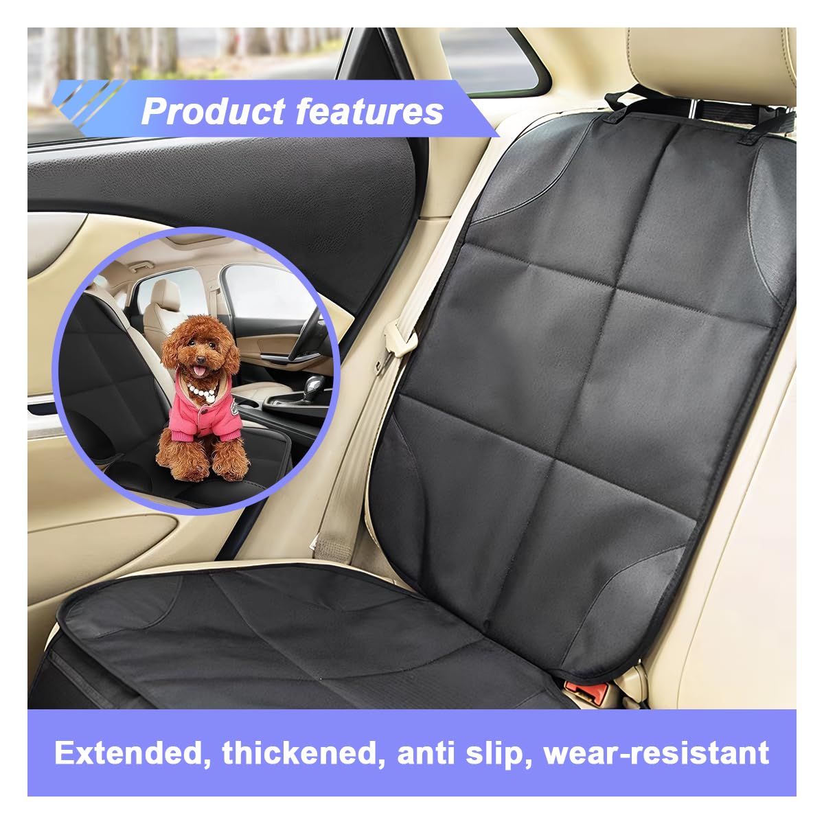Easy installation of UHANBUT car seat protector on car seat edge
