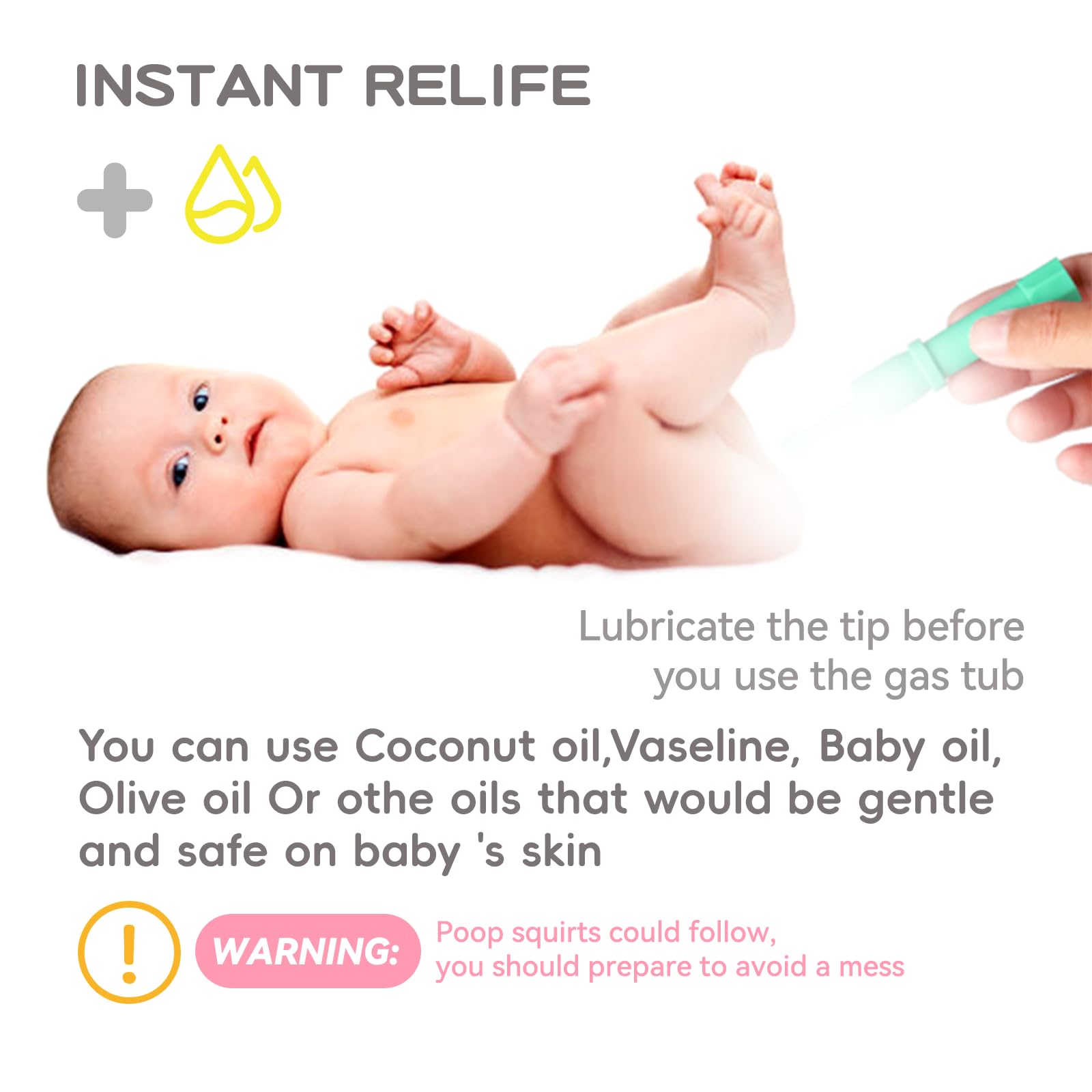 uhfi gas reliever for babies disposable design simplifies cleanup after feeding.