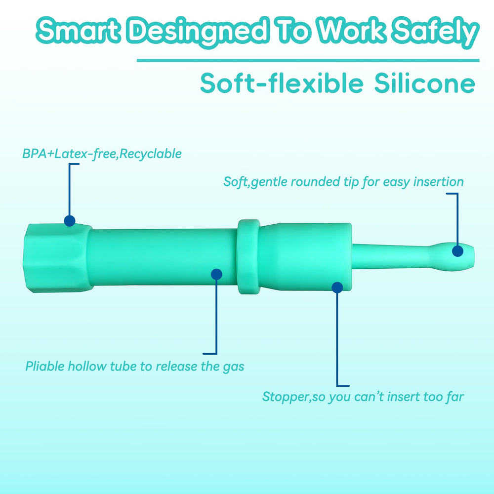 uhfi gas reliever for babies safety stopper prevents over insertion during use.