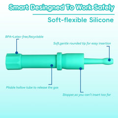 uhfi gas reliever for babies safety stopper prevents over insertion during use.