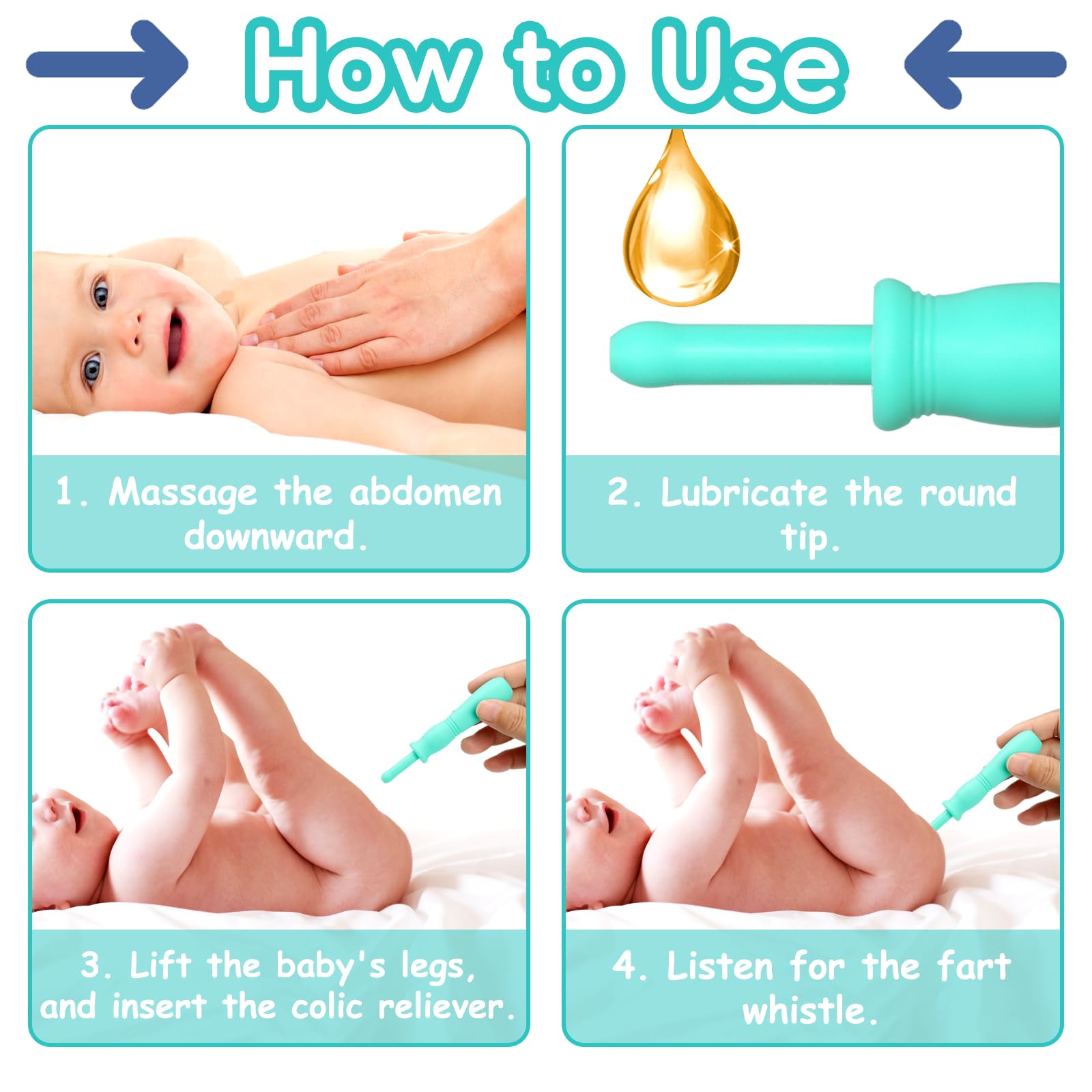 Uhfi gas reliever packaging shows clear instructions and safety notes.