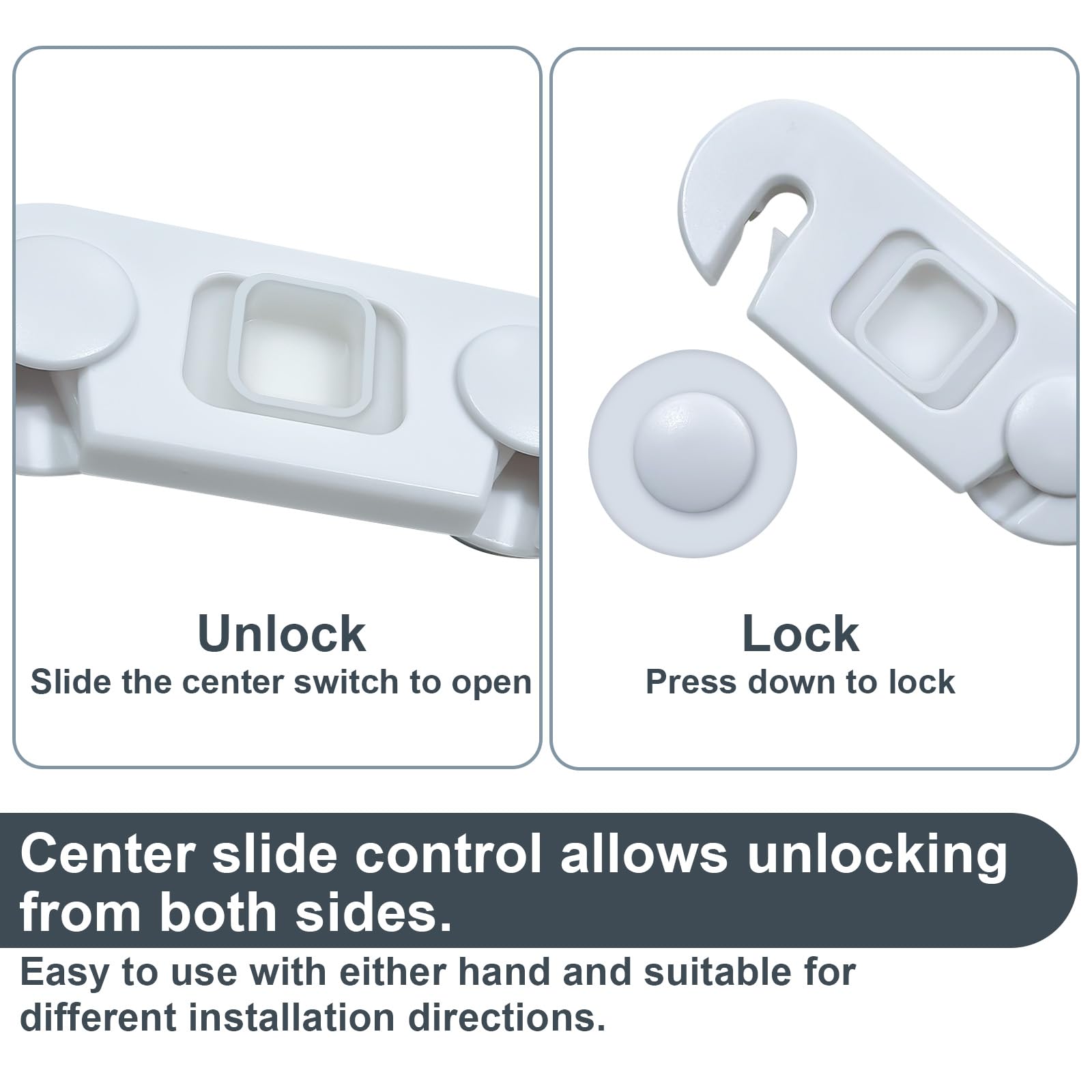 Uhimooi fridge lock with adhesive installation enabling quick drill-free setup.