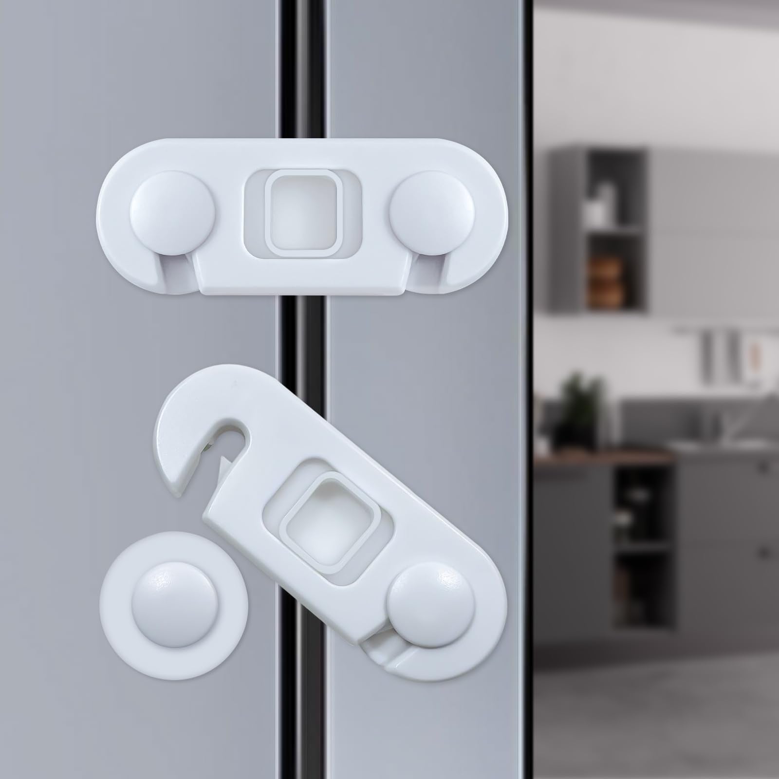 Uhimooi fridge lock with dual-sided opening keeps cabinets safe for kids and easy for adults.
