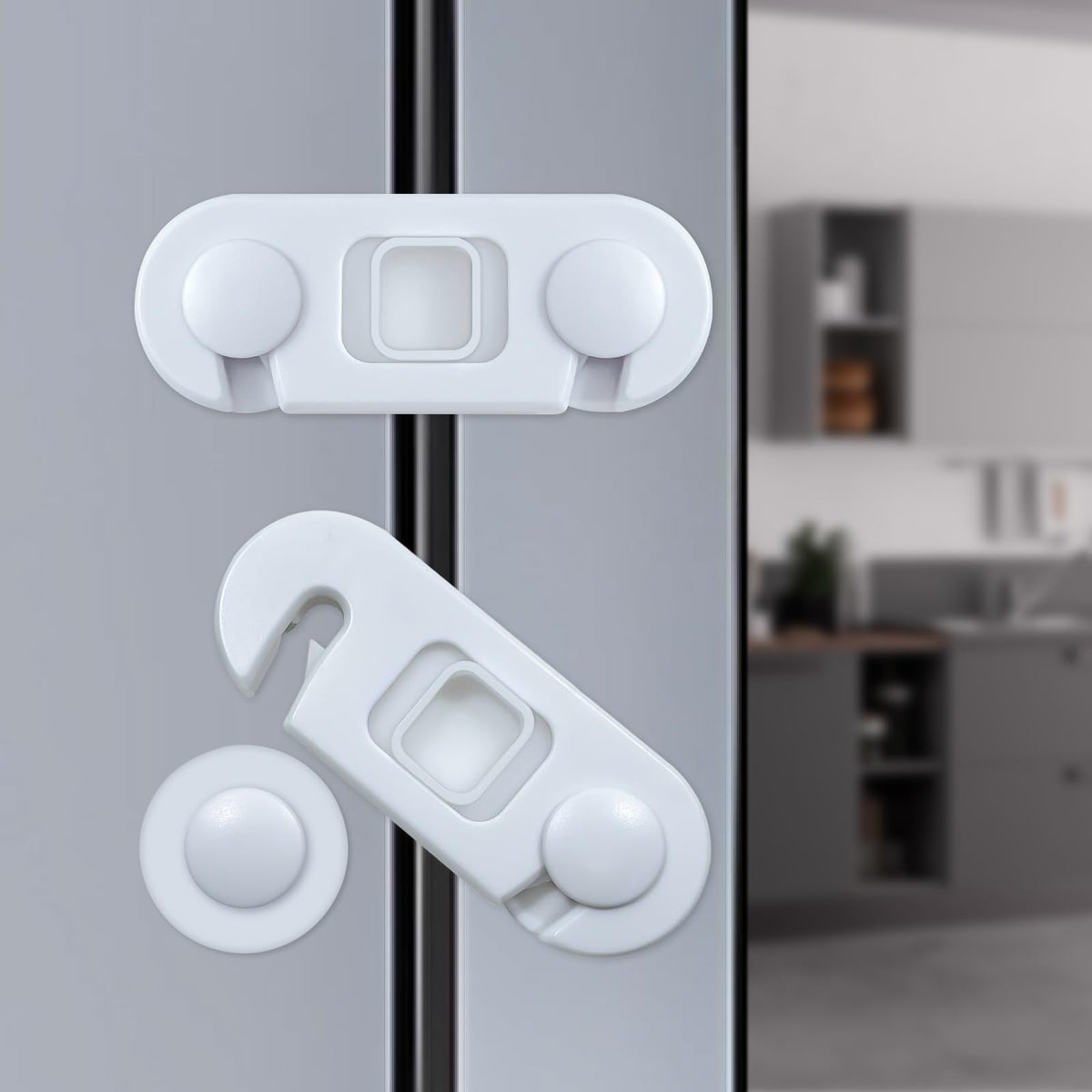 Uhimooi fridge lock with dual-sided opening keeps cabinets safe for kids and easy for adults.