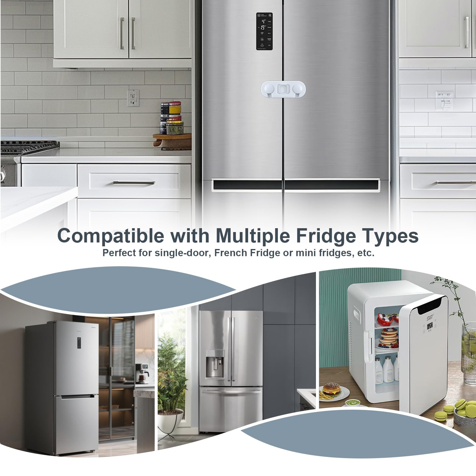 Uhimooi fridge lock supports kid and pet safety around doors.