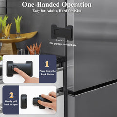 Uhimooi fridge lock adhesive application shows tool-free setup for quick security