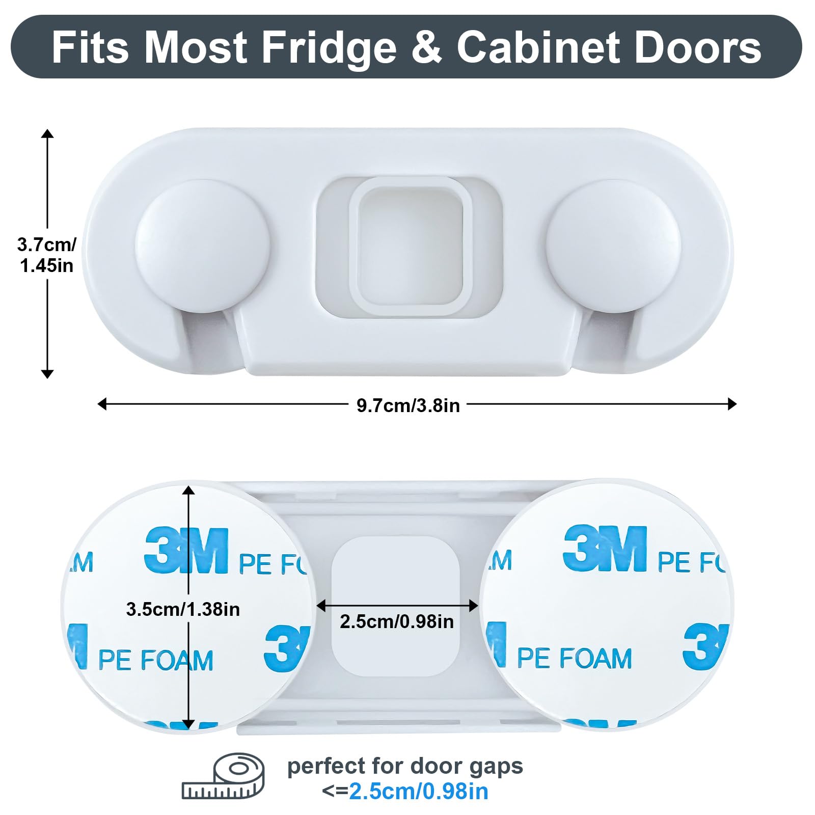 Uhimooi universal-fit lock secures fridges, cabinets, and drawers up to 2.5 cm gap.