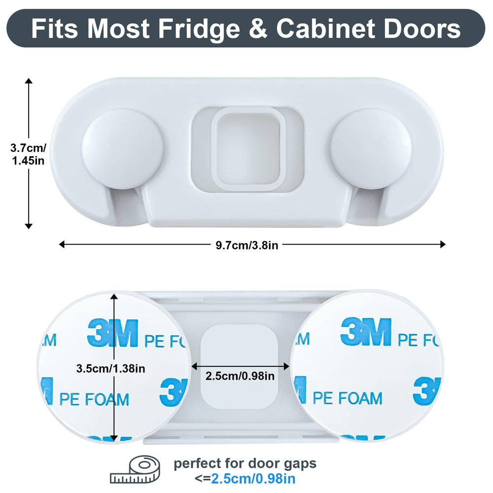 Uhimooi universal-fit lock secures fridges, cabinets, and drawers up to 2.5 cm gap.