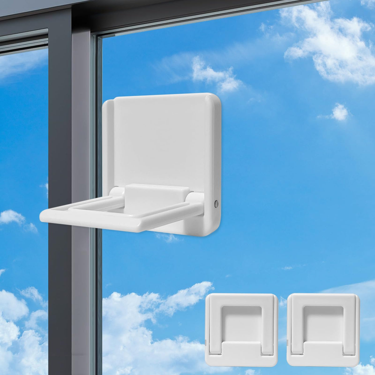 Uhimooi sliding door lock compact design closeup for discreet child safety.