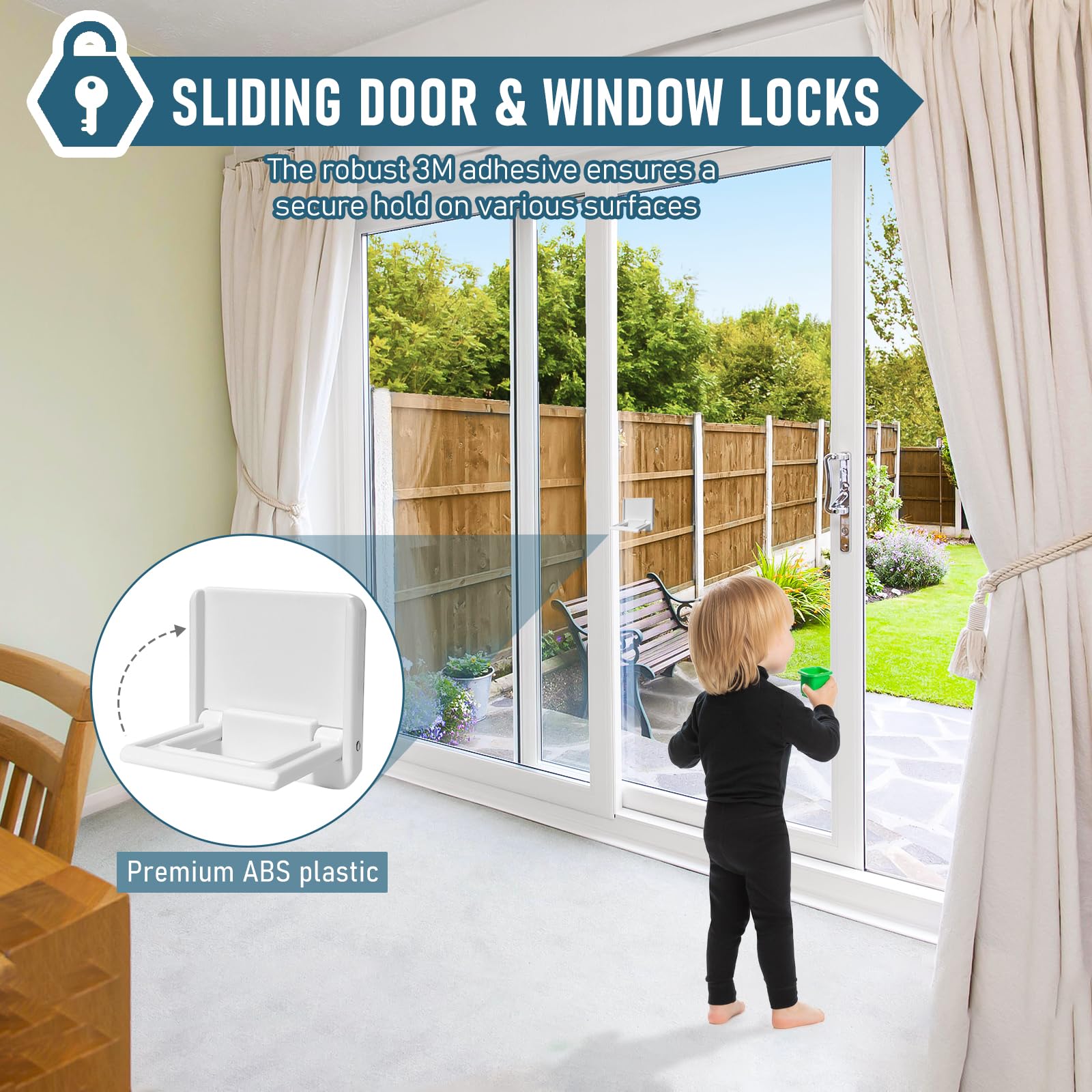 Uhimooi sliding door lock discreet handle function blends with decor.